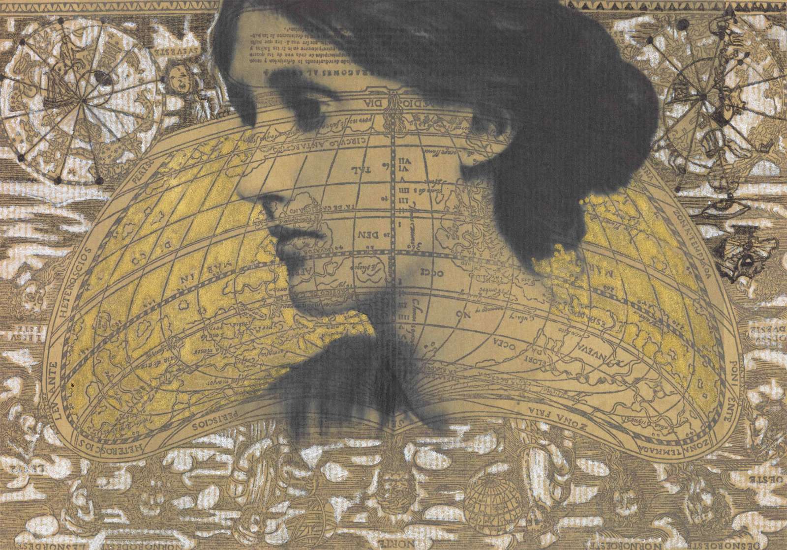 Fathi Hassan, 'Trail Blazers (Virginia Woolf)', 2023. Mixed media on paper, 40 x 30cm.
