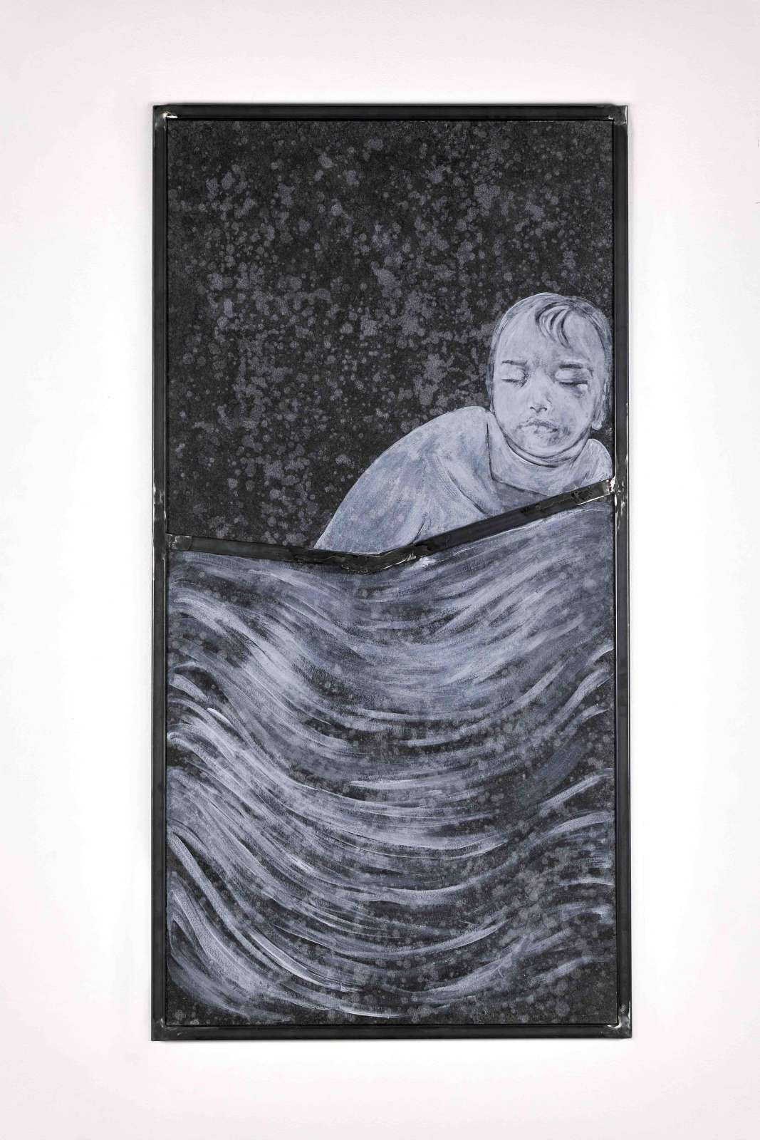 Fani Parali, 'Big Dreams are Made in Parts and Carefully', 2024. Wood, scenic paint, glaze, steel, 126.5 x 64.5 x 2cm.