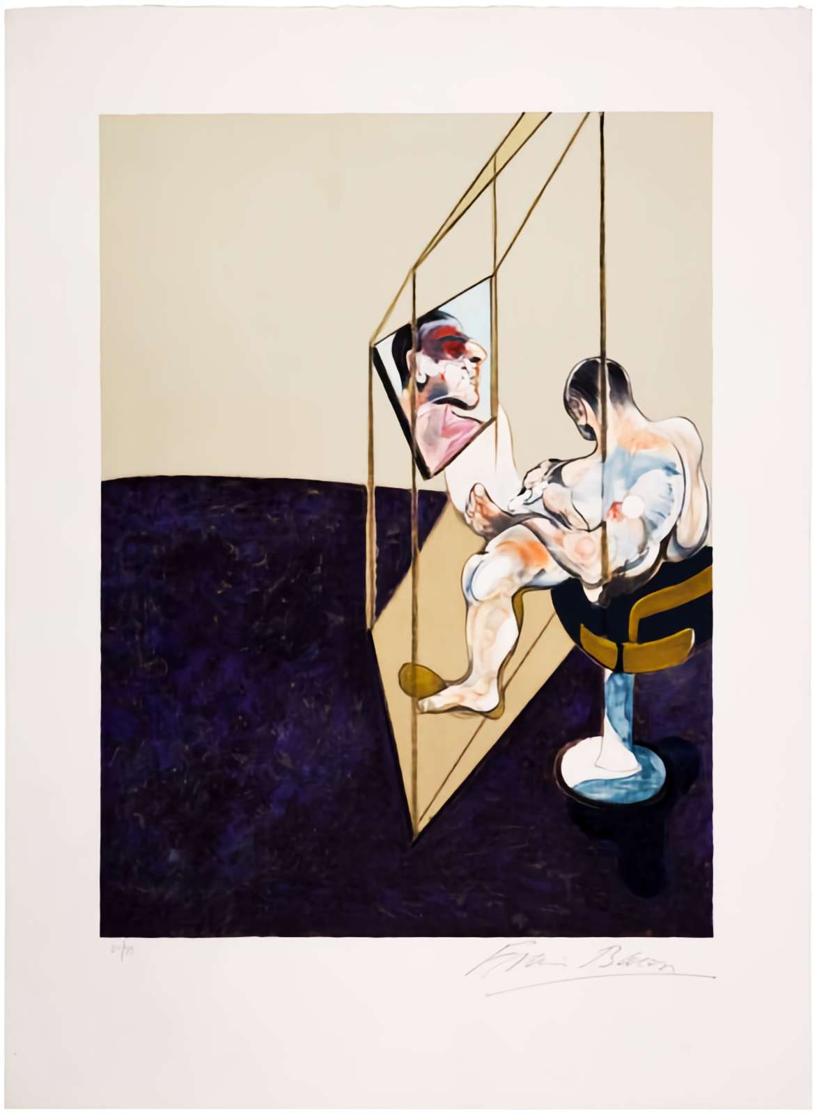 Francis Bacon, 'Trois Etudes de dos d' Homme', 1987. Original lithograph on Arches paper, 80.5 x 59 cm. Edition of 99. © Estate of Francis Bacon. Courtesy of Dellasposa Gallery.