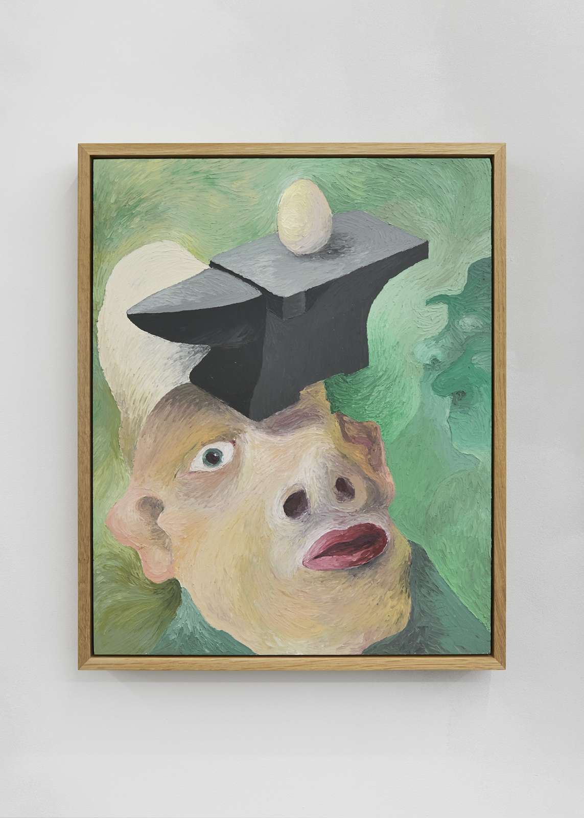 Jean-Philippe Dordolo, 'Ich kenne Schwere und es fühlt sich magisch an', 2022. Oil and cold wax on panel 53 x 42.9 x 4.6 cm (framed).