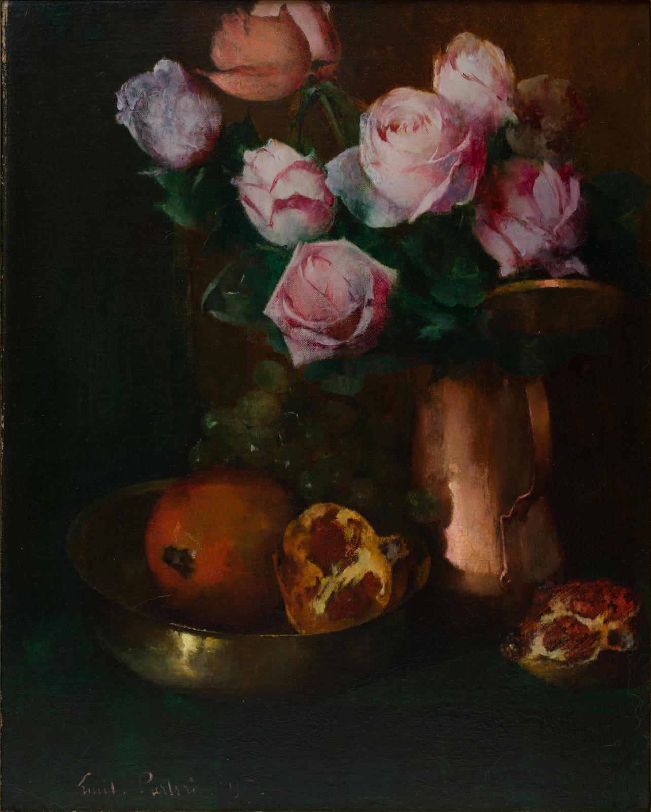 Roses in a Copper Jar