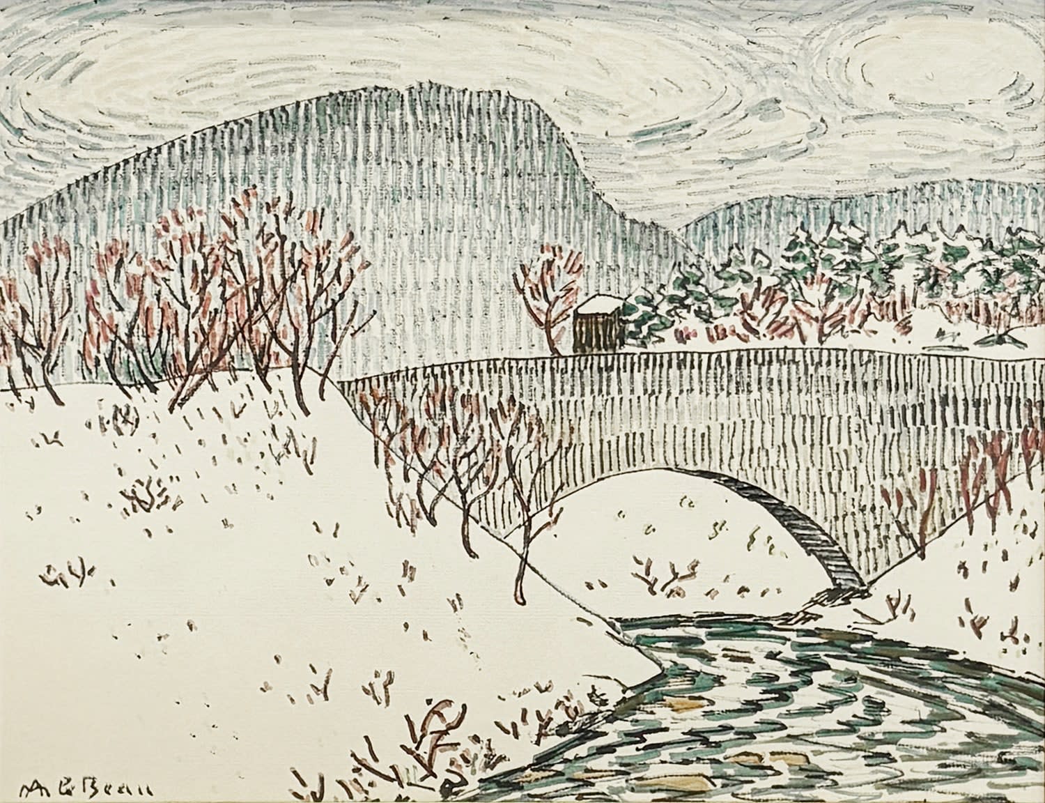 Landscape with a Japanese-Style Bridge