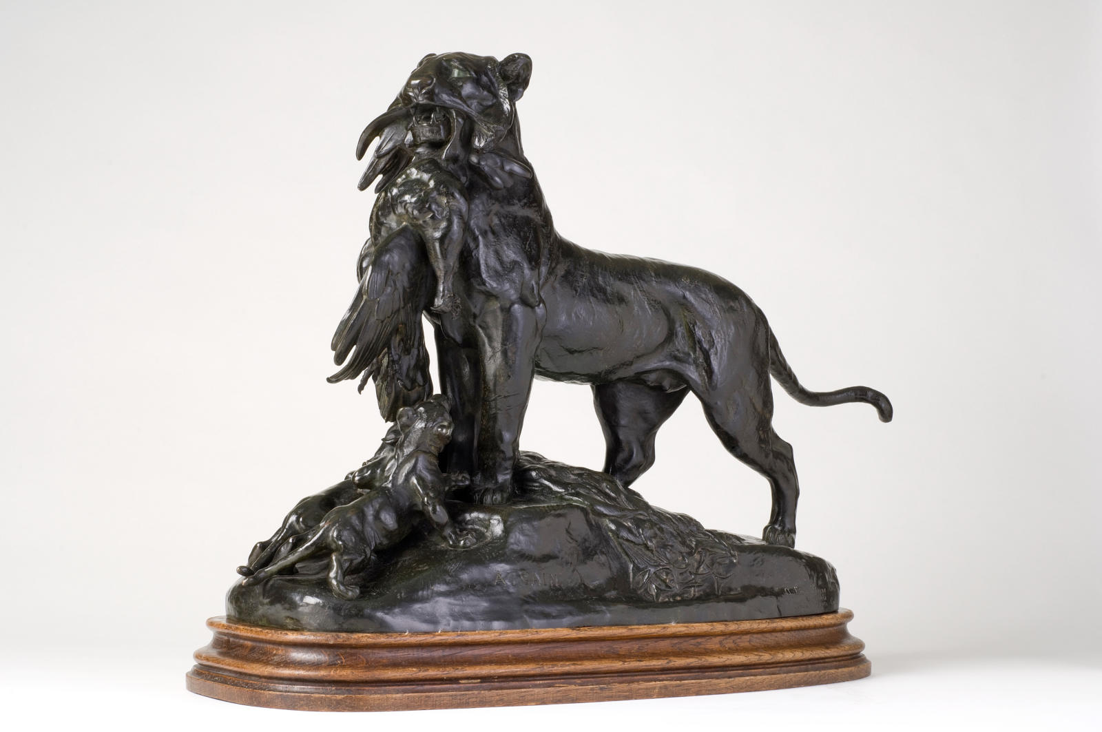 Auguste-Nicolas Cain, Tigresse Rapportant un Paon A Ses Petits, circa 1866