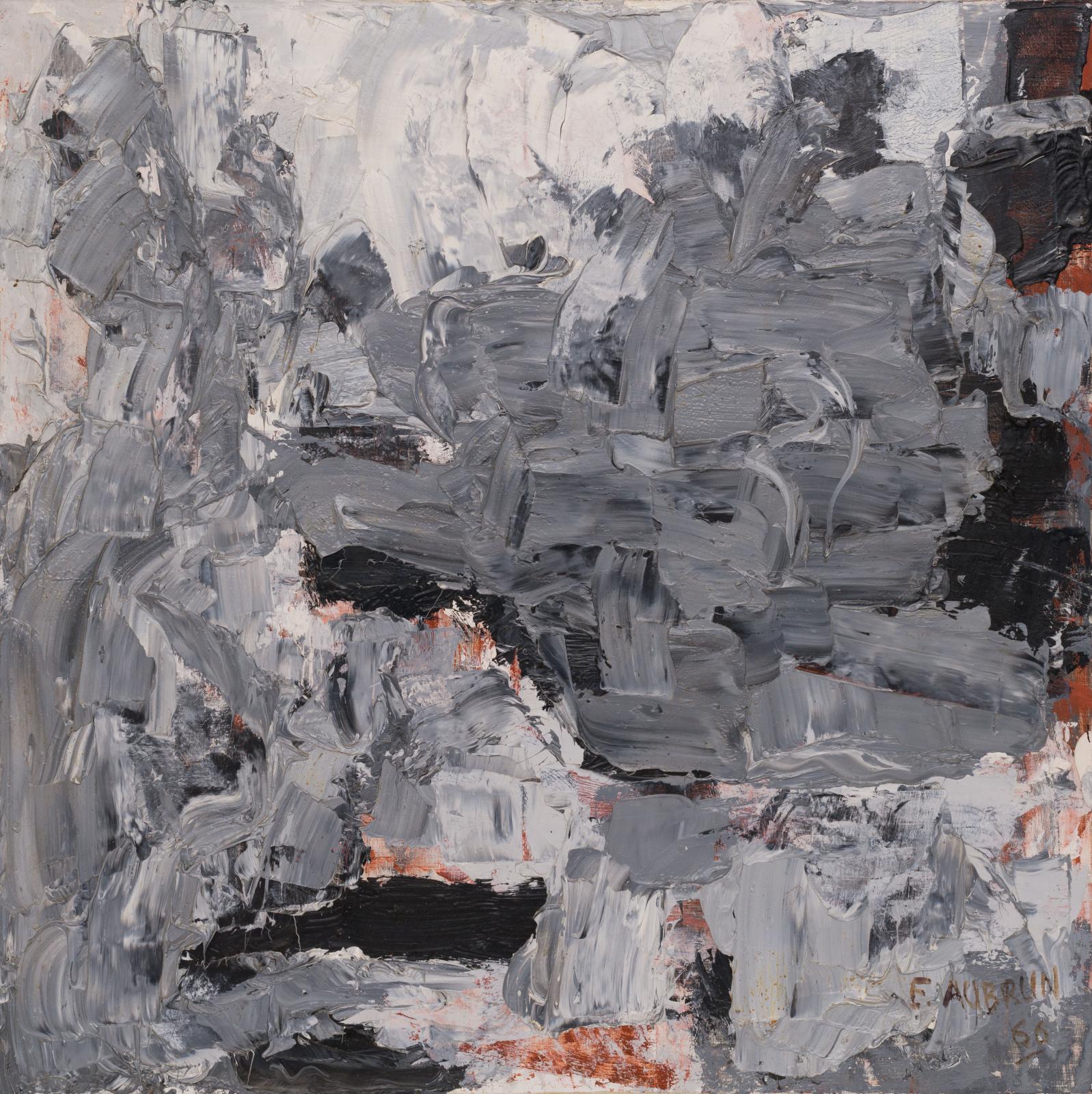 an abstract painting in warm grey tones