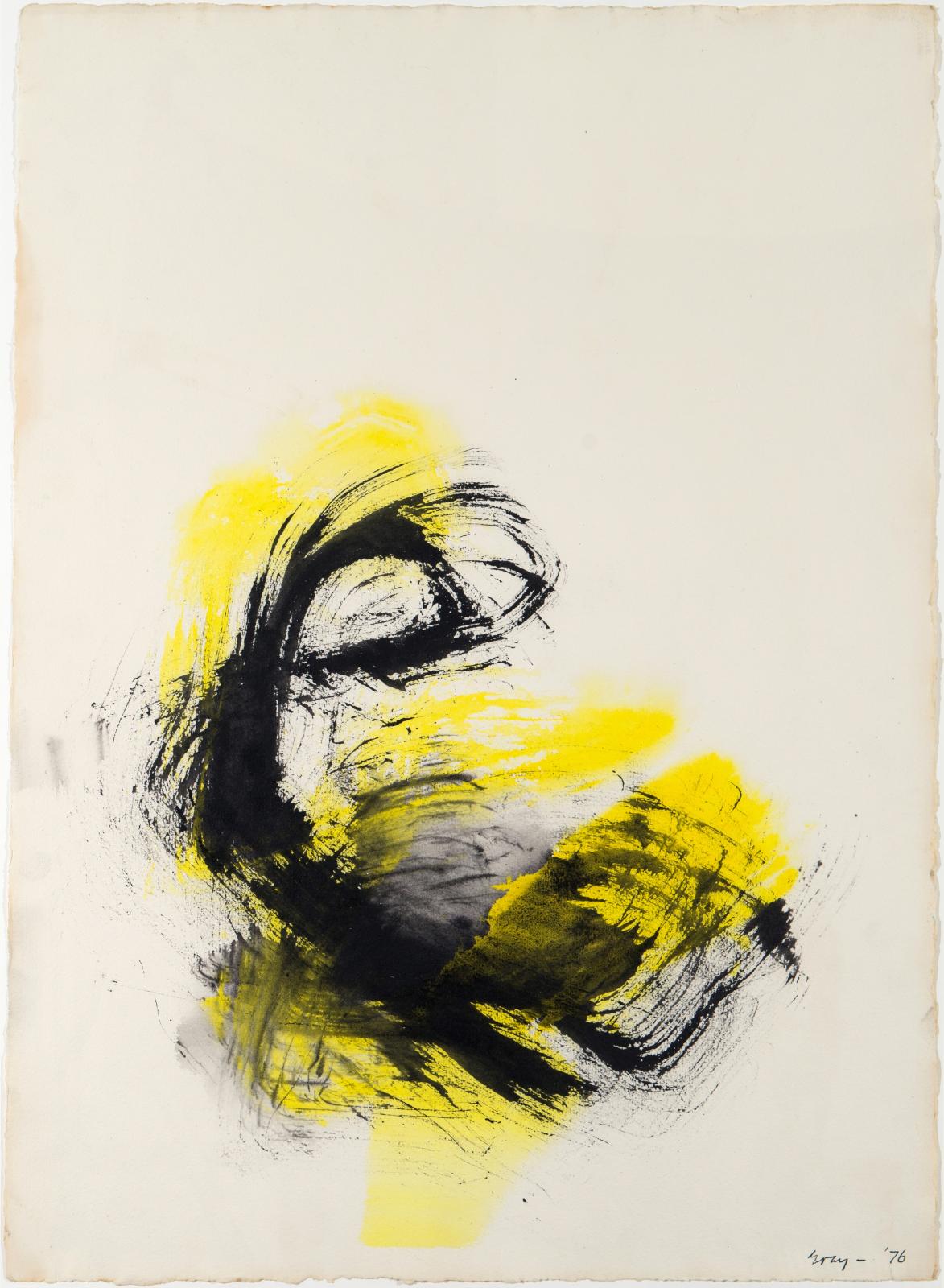 Cleve Gray, Gesture: Yellow, Black, 1976
