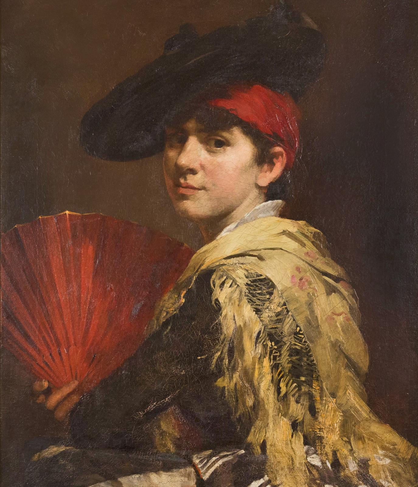 Portrait with Yellow Shawl and Fan