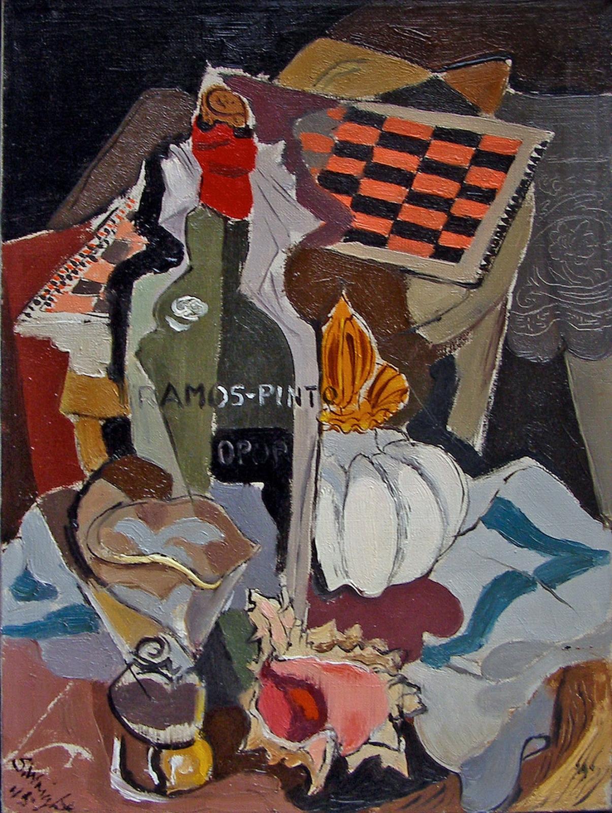 Untitled (Still Life with Game Board and Wine)