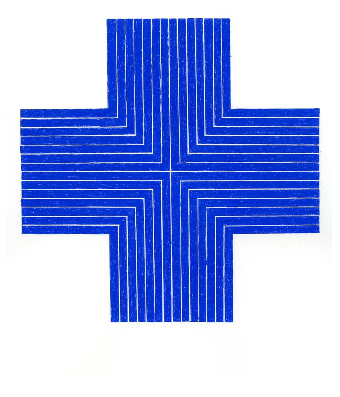 John Zinsser, After Frank Stella, "Ourway," 1960-61 (Blue), 2011
