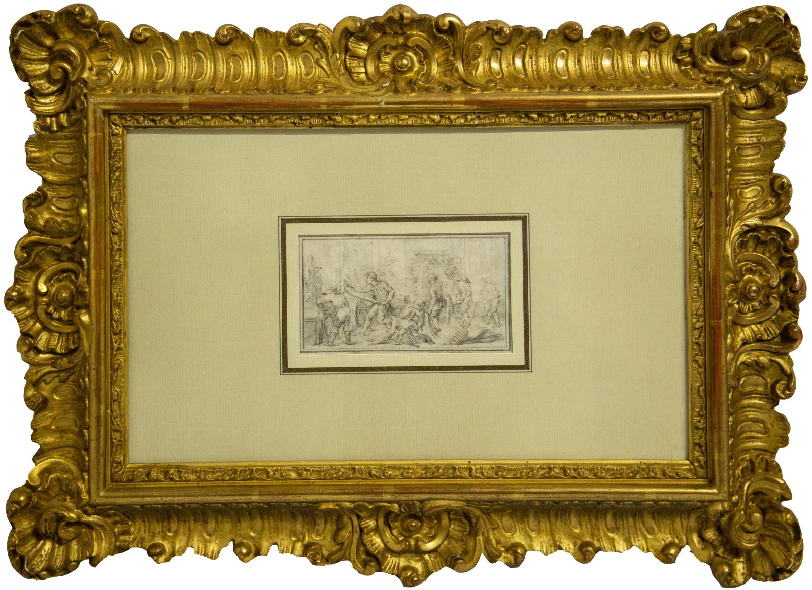 Figures Preparing Hemp in an Interior