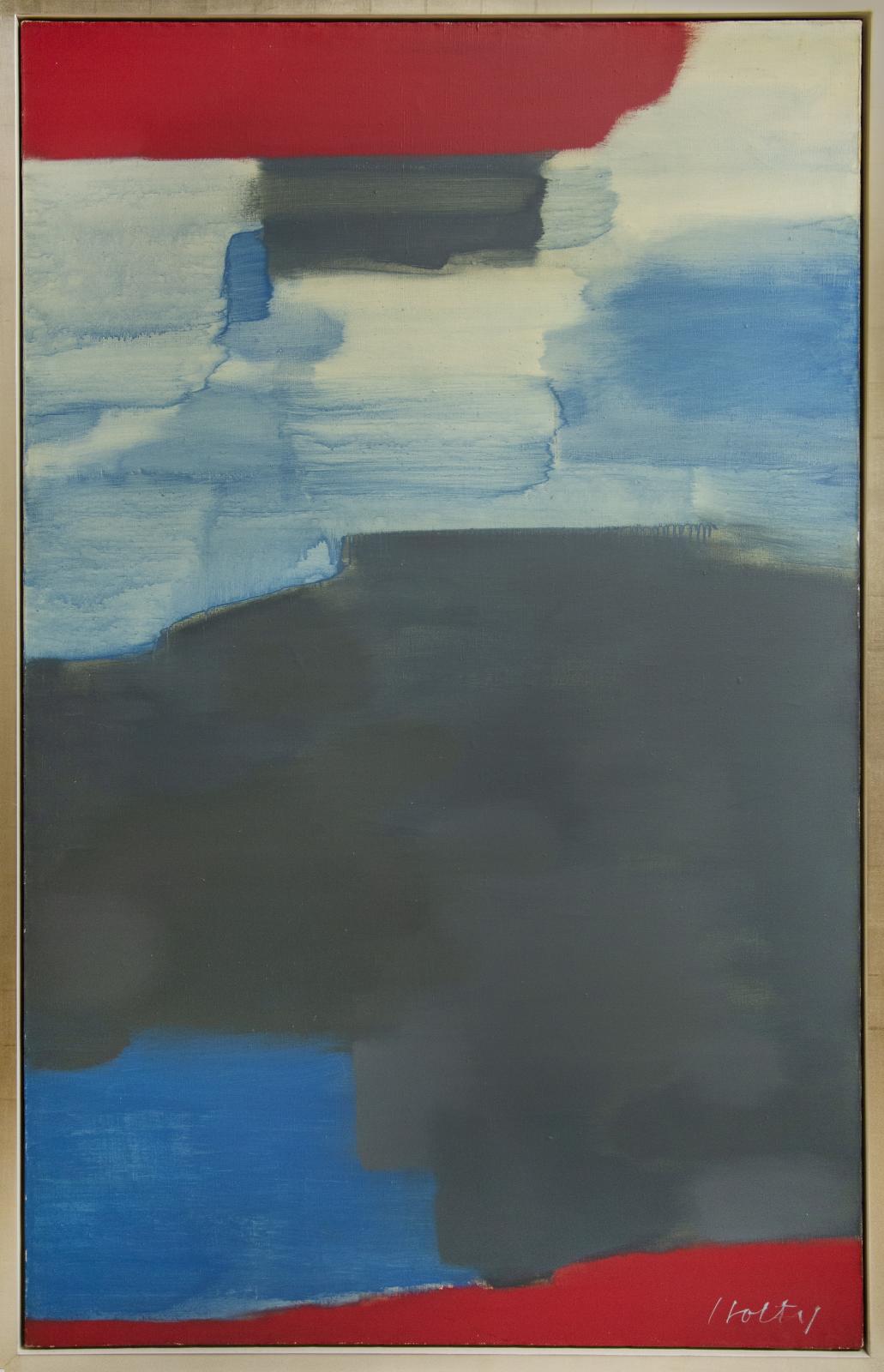 Untitled (Gray, Blue, and Red)