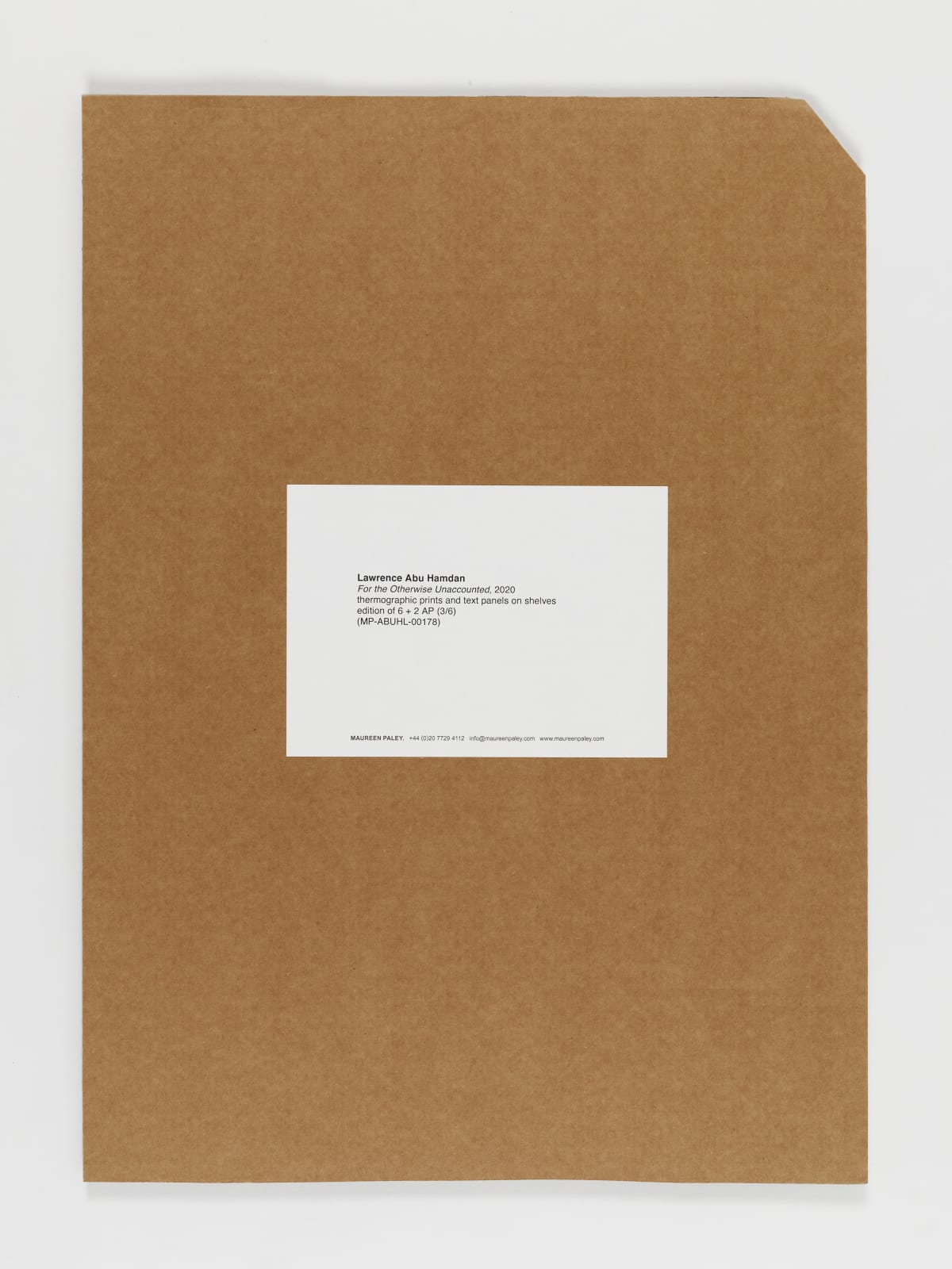 Lawrence Abu Hamdan, For the Otherwise Unaccounted, 2020
