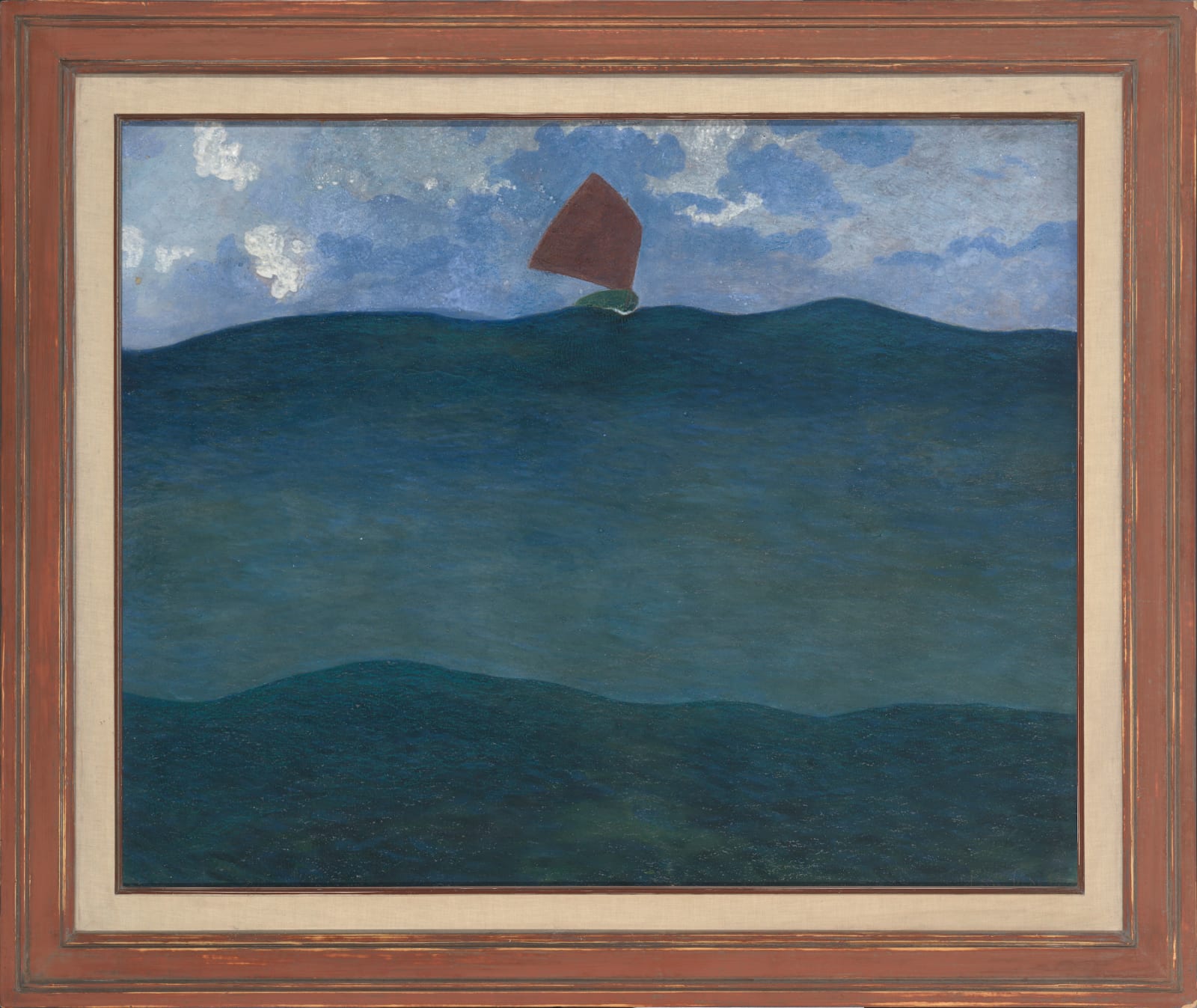 Léon Spilliaert, Bateau de pêcheur porté par les vagues, 1912—1913