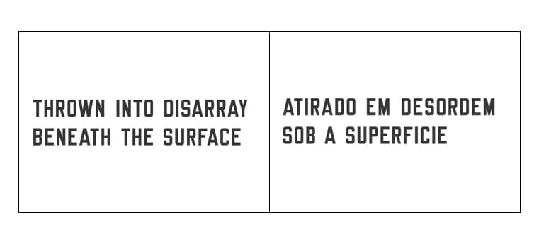 Lawrence Weiner, THROWN INTO DISARRAY BENEATH THE SURFACE ATIRADO EM DESORDEM SOB A SUPERFICIE, 2014