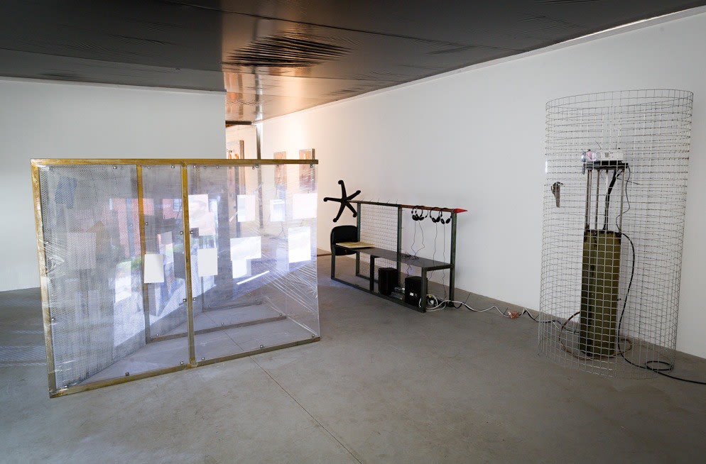 Neïl Beloufa, People’s passion, lifestyle beautiful wine, gigantic glass tower, all surrounded by water in Judgement scales, 2014