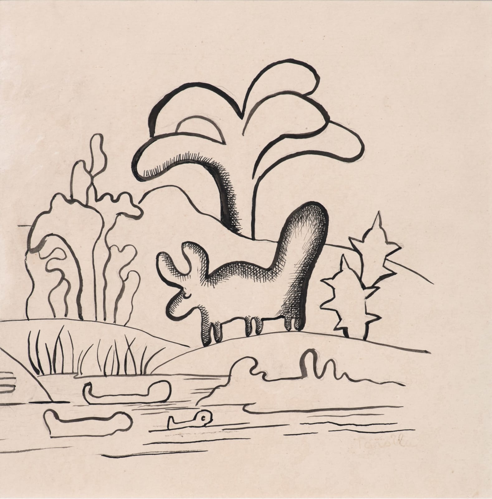 Tarsila do Amaral, Boi na paisagem, 1920s