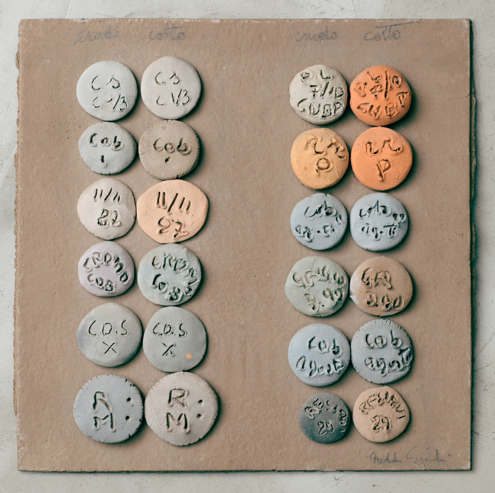 Nedda Guidi, Swatch Table –Raw/Cooked, 1977