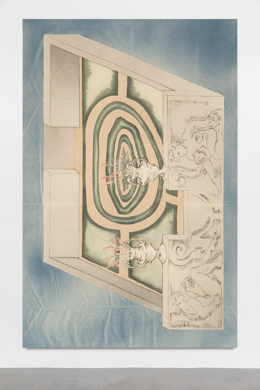 Matthew Lutz-Kinoy, Garden chariot in blue, 2021