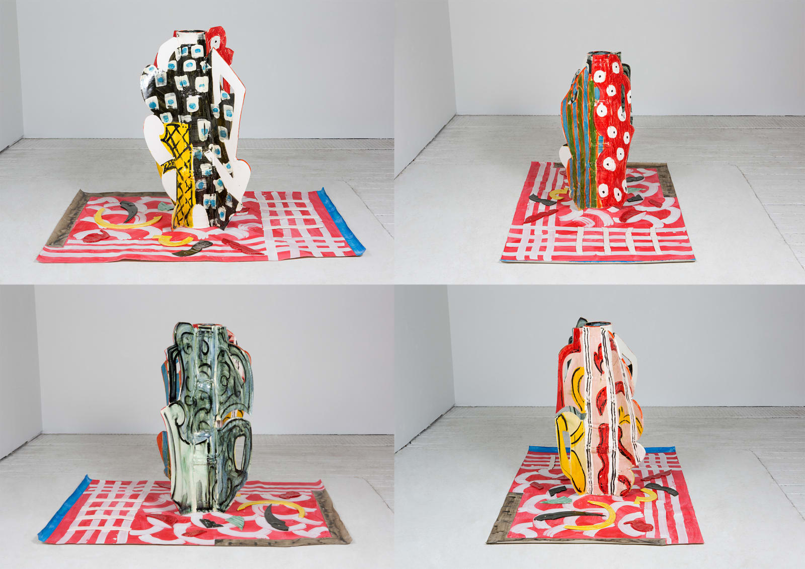 Betty Woodman, Aztec Vase and Carpet #5, 2014