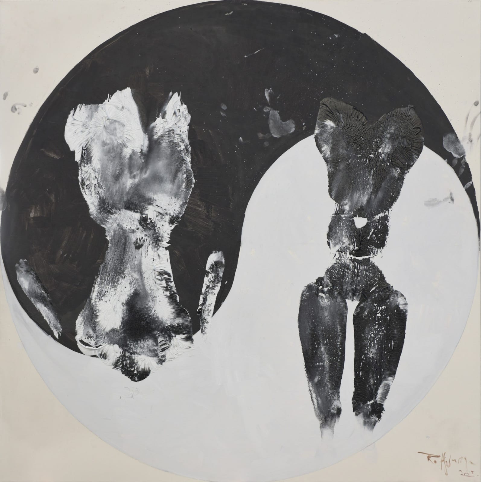 Huang Rui, Black and White Cats No.4, 2015