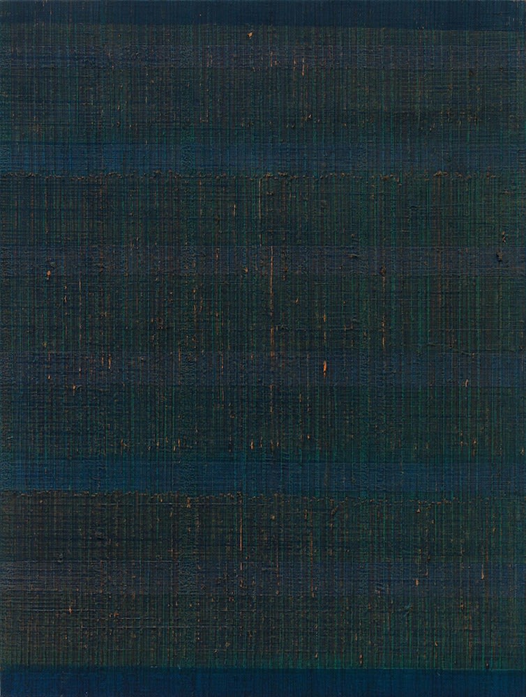 Chi Qun, Four Lines - Deep Orange & Green, 2017
