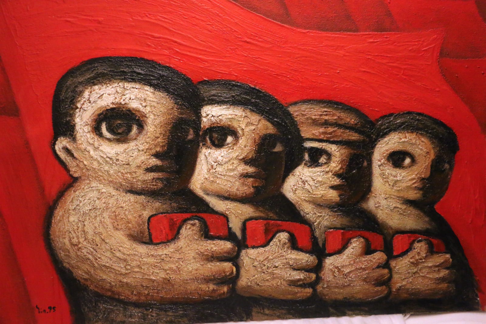 Yin Xin, 4 communists with red flags, 1995