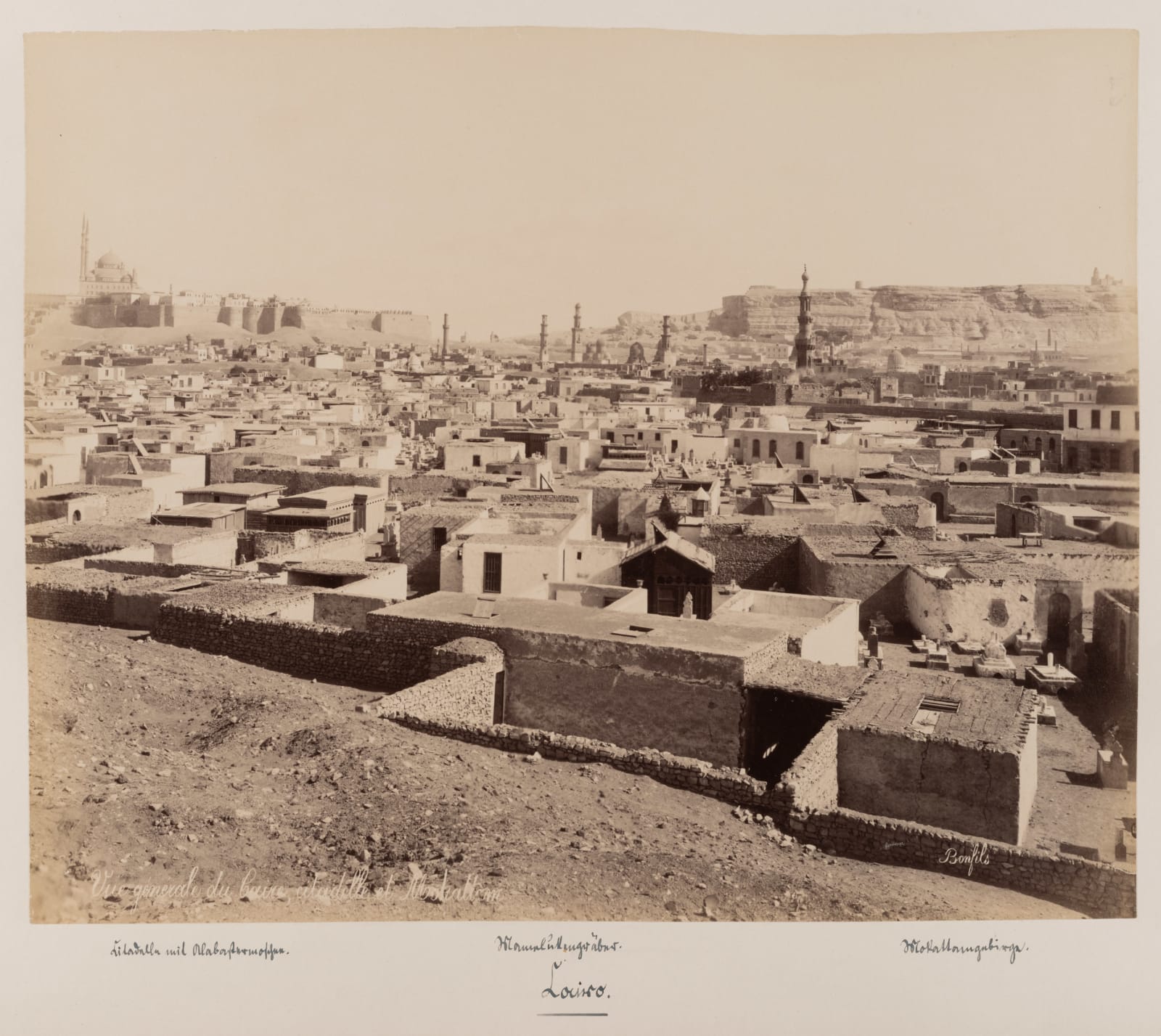 Bonfils, General View of Cairo: the Citadel and Mokattam (Vue Générale du Caire Citadelle et Mokattam)