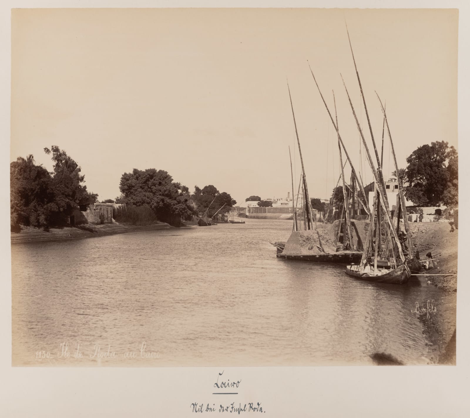Bonfils, Roda Island in Cairo (Ile de Roda au Caire)