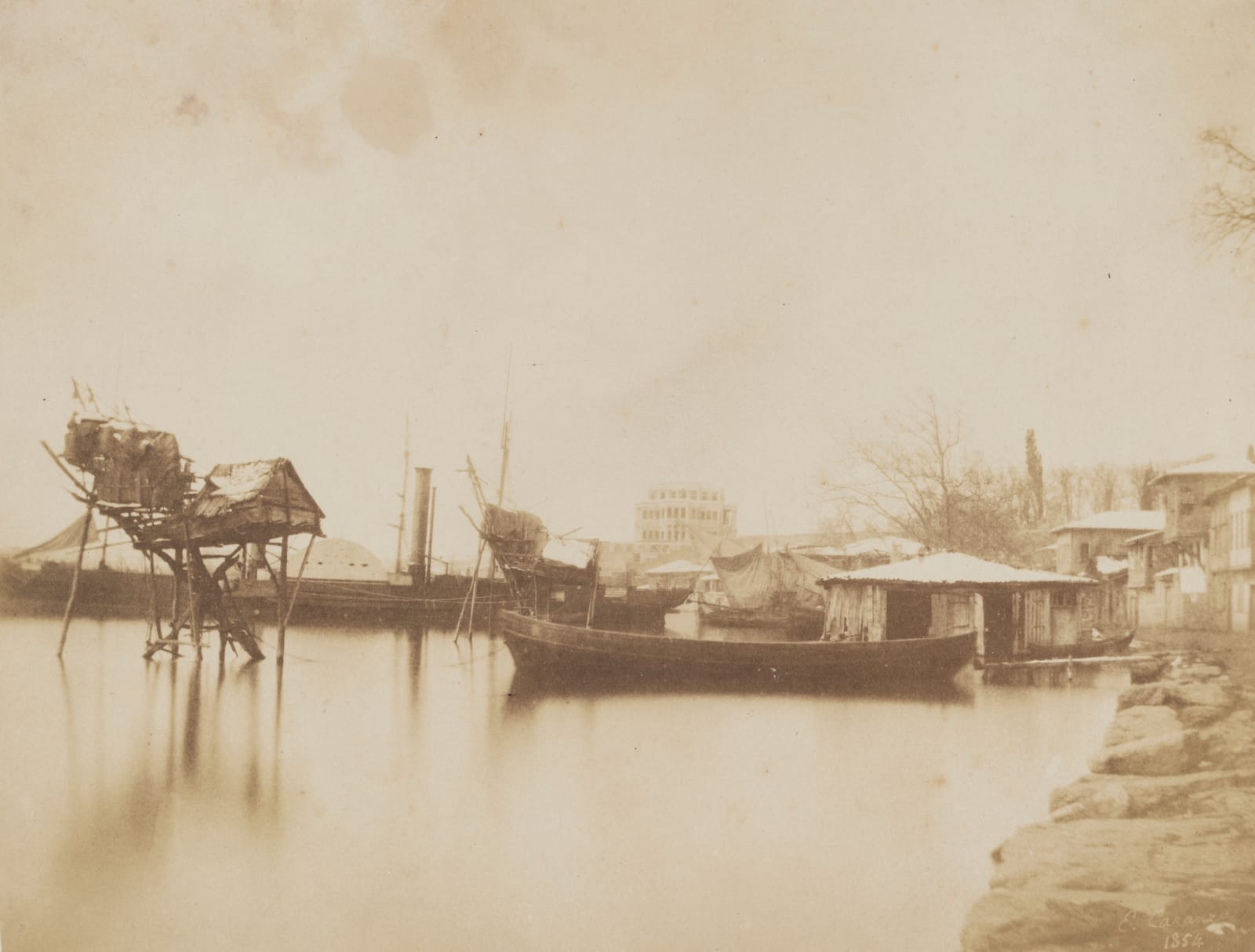 Ernest de Caranza, The Beykoz Waterfront and the Beykoz Pavilion, 1854
