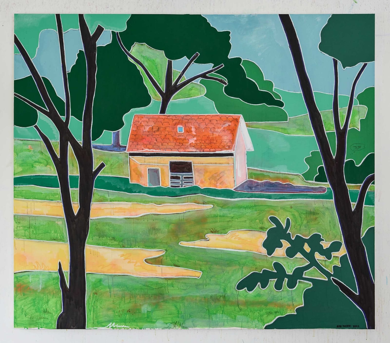 Rob Tucker, Stable beyond the trees, 2025