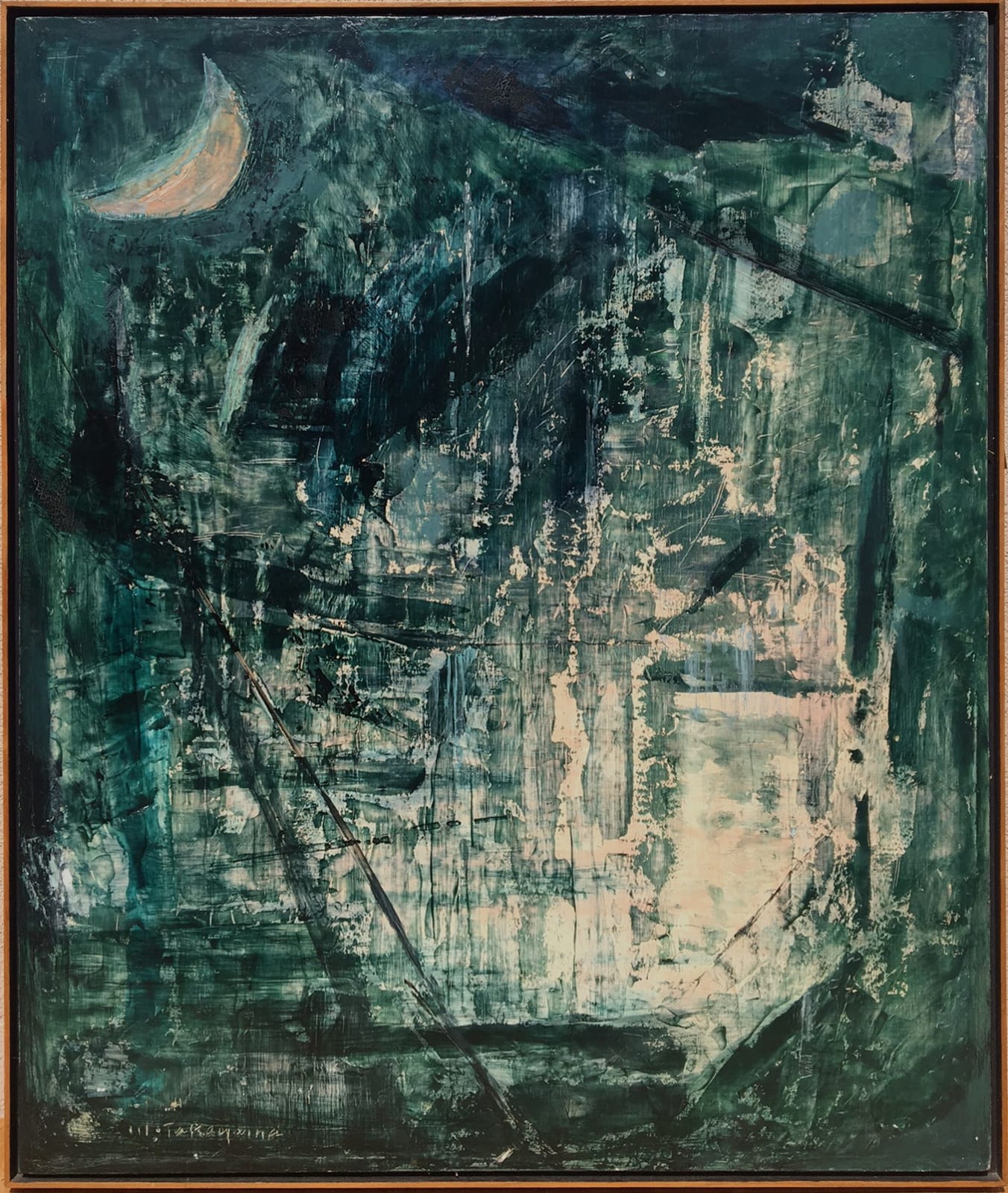 abstract oil painting by Michio Takayama
