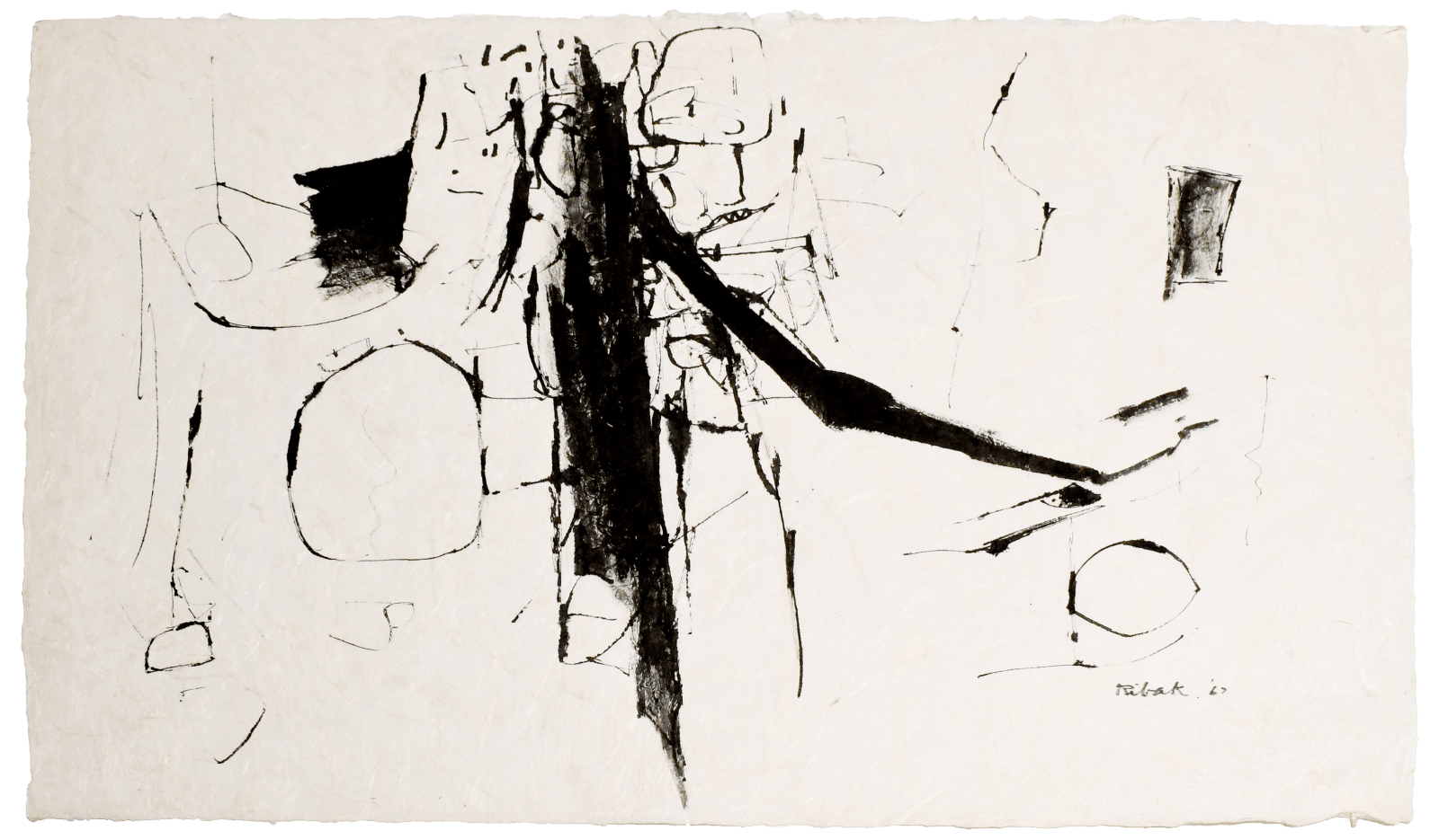 abstract drawing by Louis Ribak