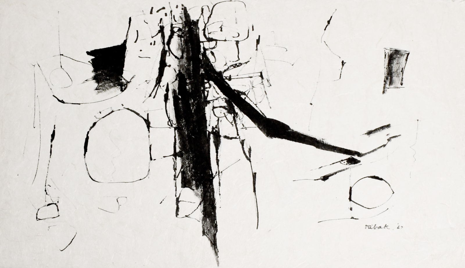 abstract drawing by Louis Ribak