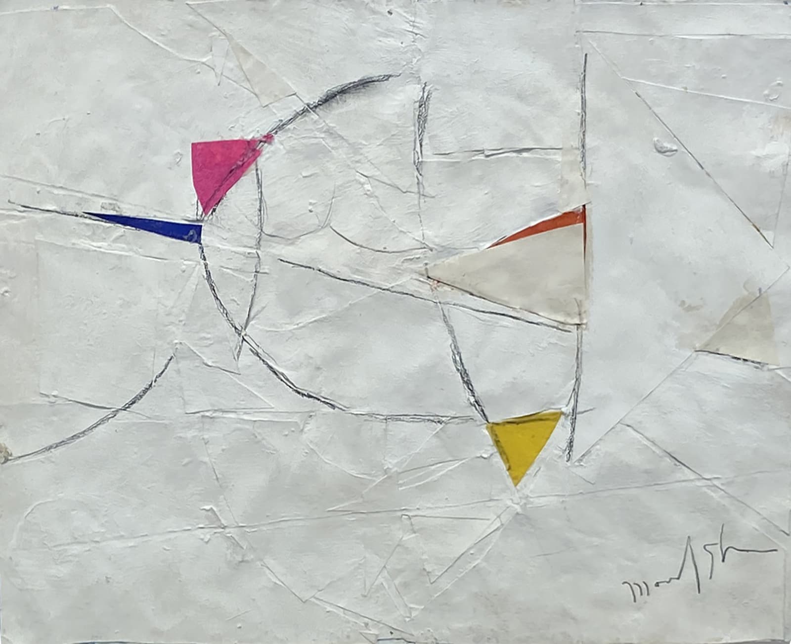 Beatrice Mandelman, Untitled (Lines, Forms, White) (70-COL 1-07), ca. 1970