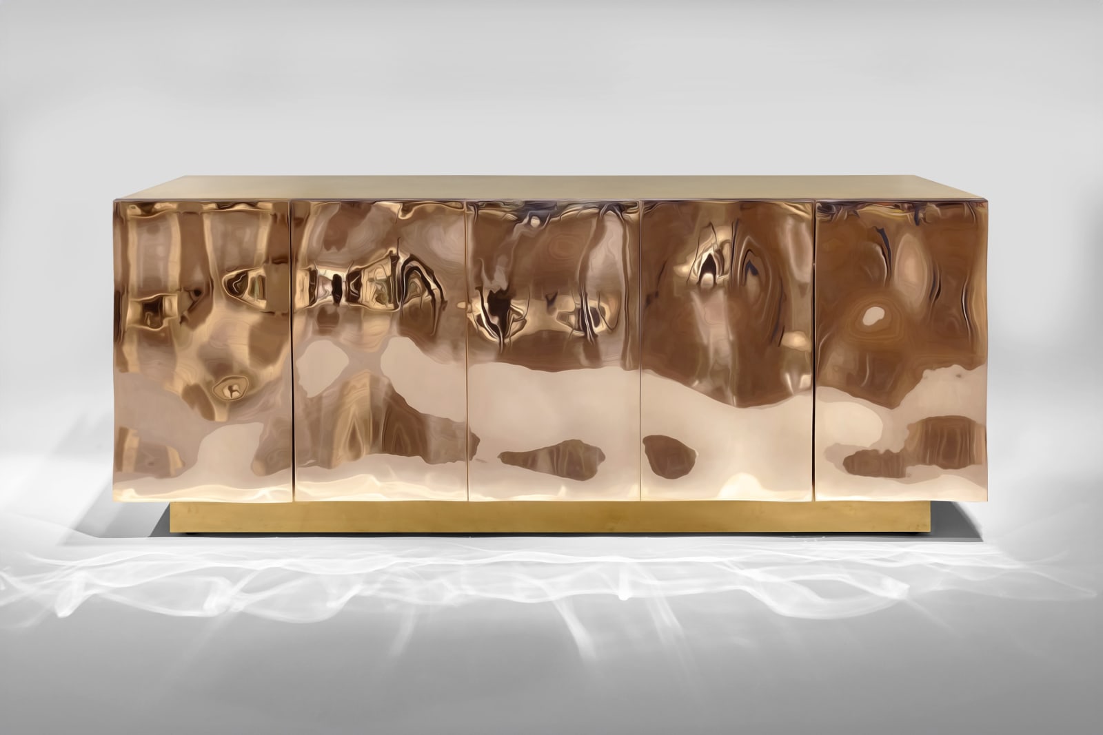 François Corbeau, Bronze Bas Relief Credenza Five Doors, 2023