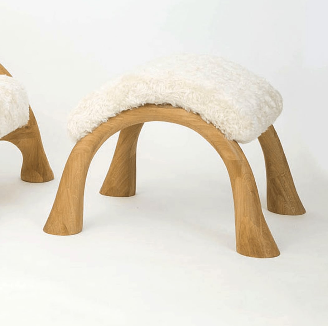 Saccomanno-Dayot, Yaka Oak Chair and Ottoman, 2023