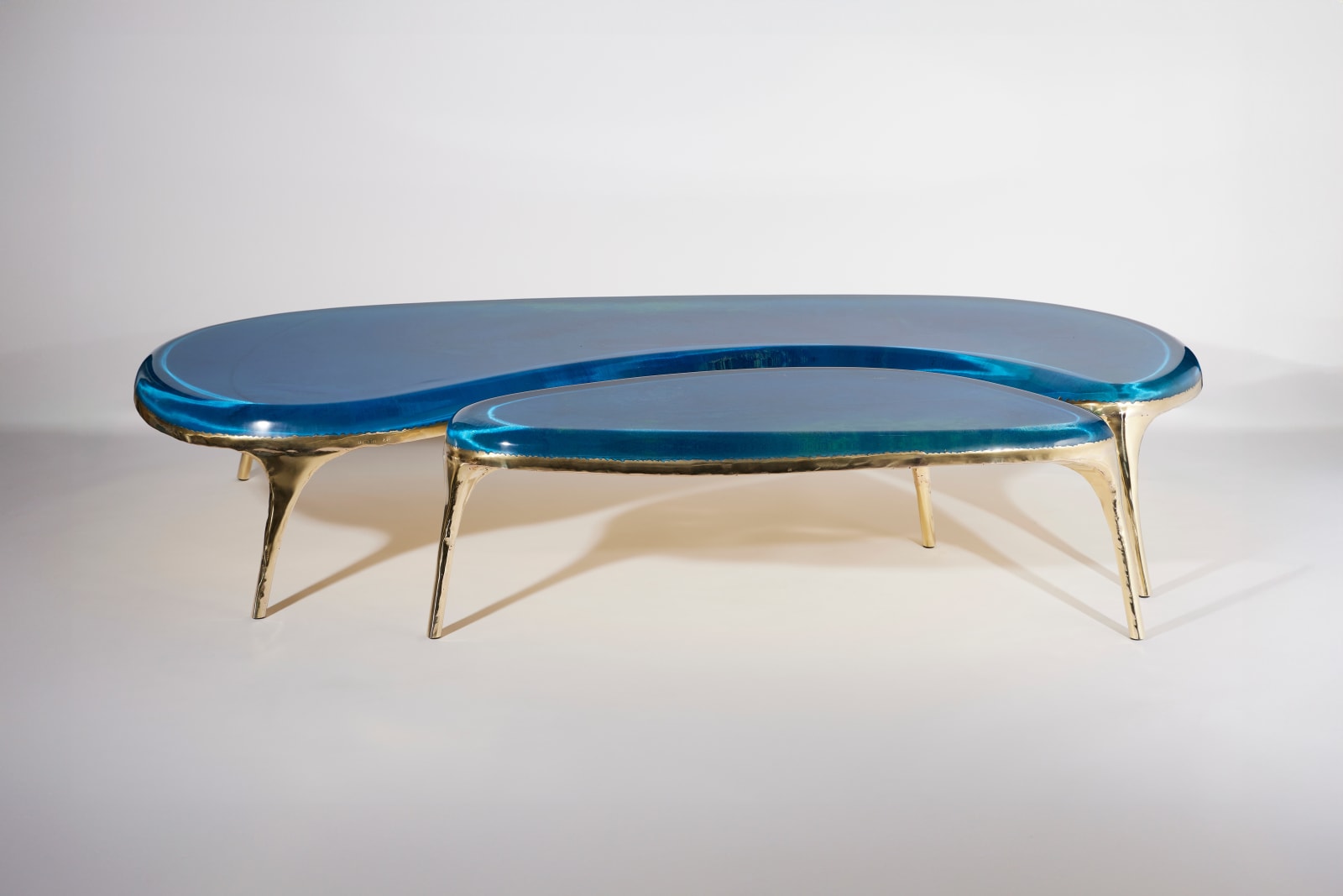 Valentin Loellmann, Two Parts Blue Coffee Table, 2024