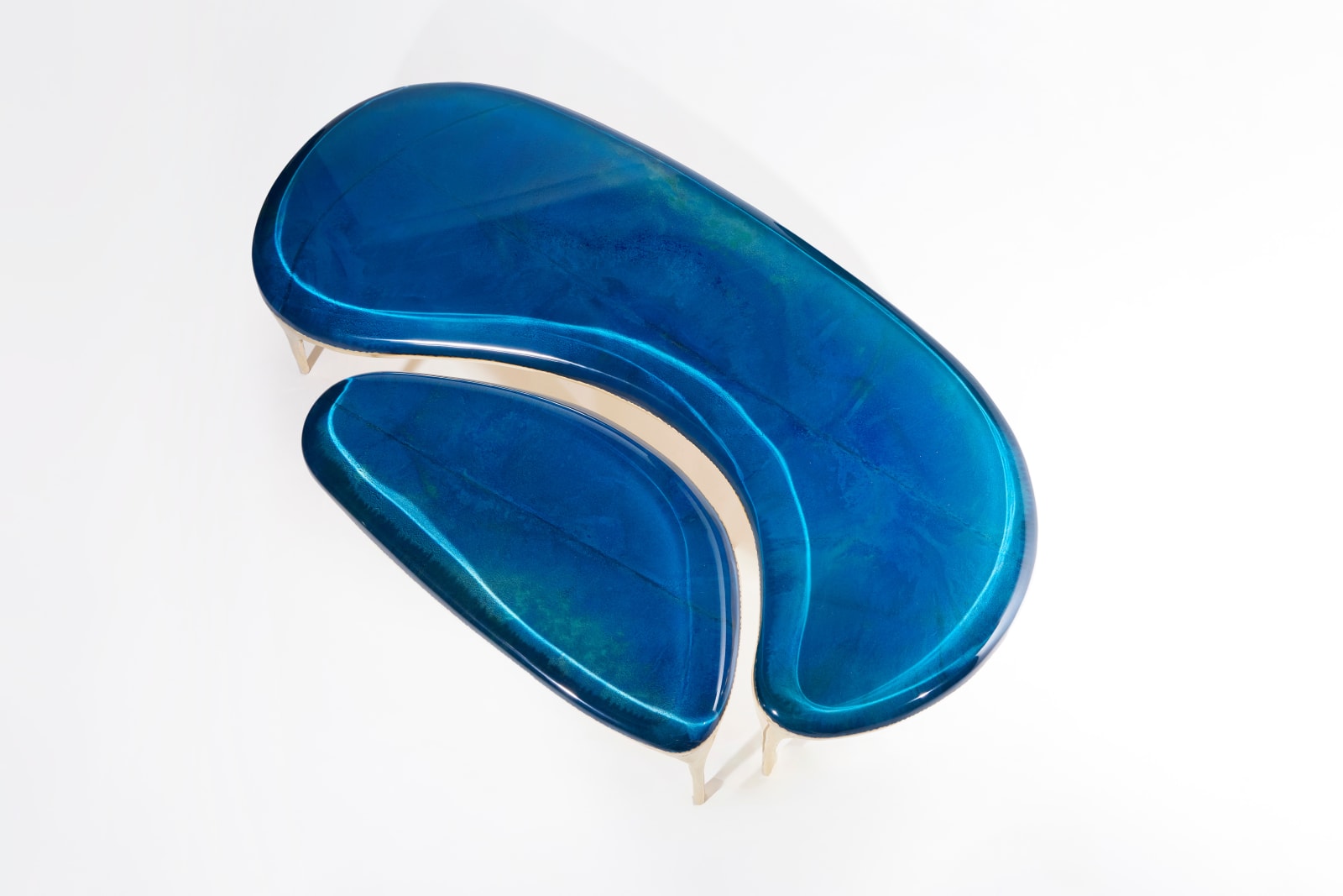 Valentin Loellmann, Two Parts Blue Coffee Table, 2024