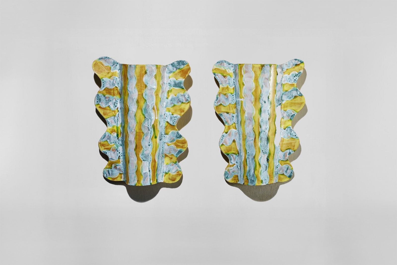 Alice Gavalet, Untitled (Pair of Yellow & Blue Sconces), 2024