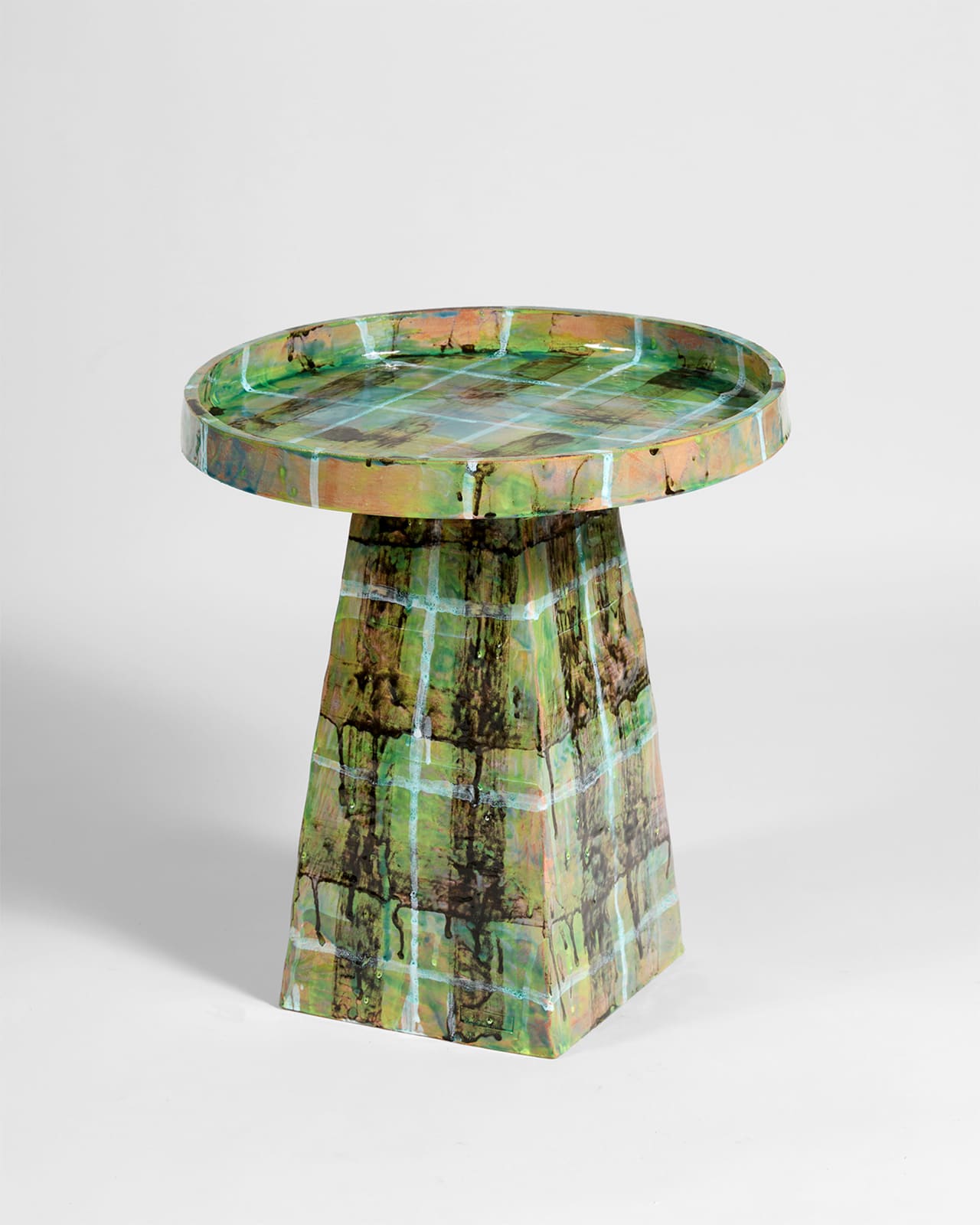 Alice Gavalet, Untitled (Pair of Green Tartan Gueridons), 2025