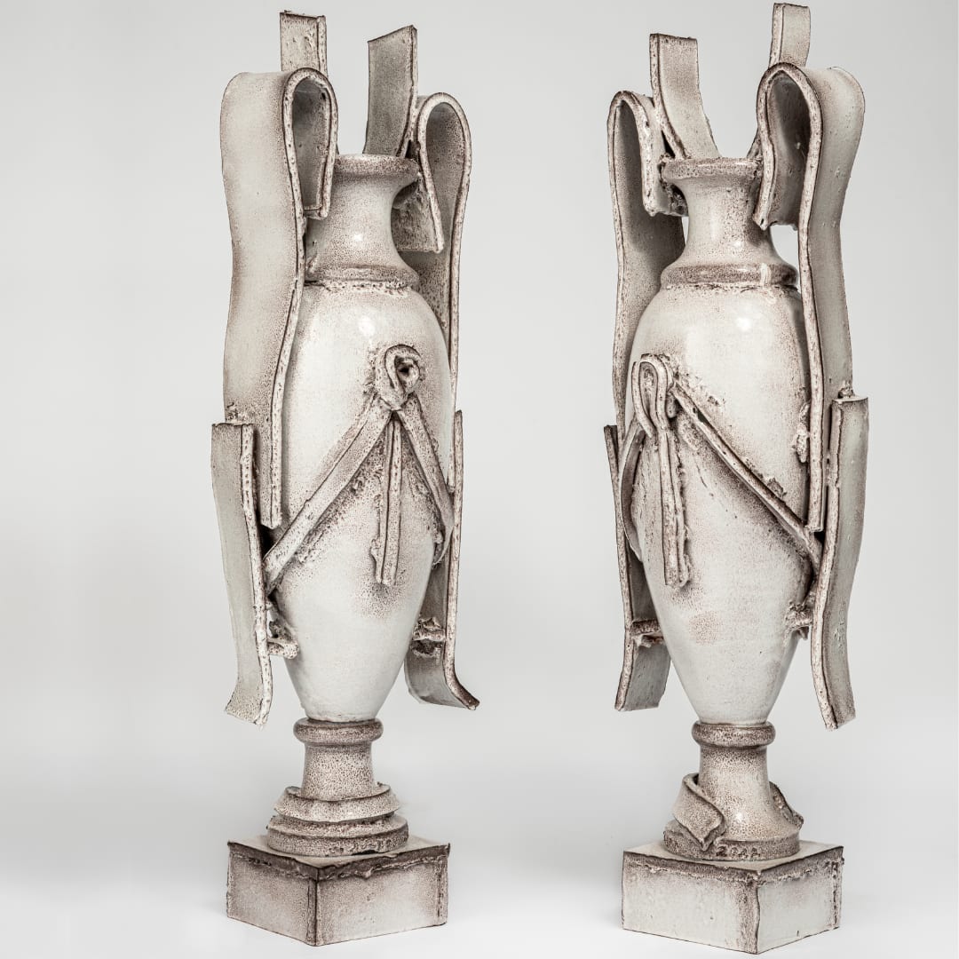 Giuseppe Ducrot, Pair of White Amphorae, 2022