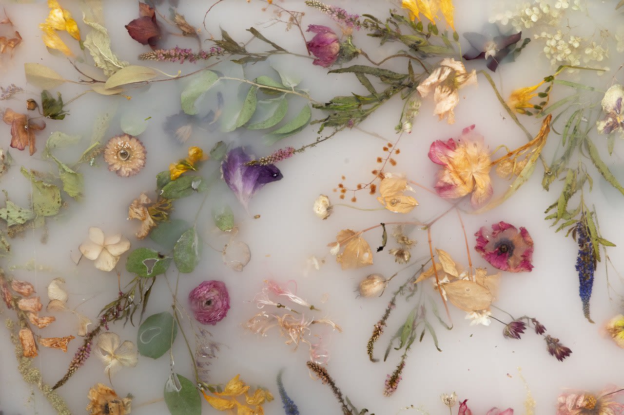 Marcin Rusak, Flora Misty White Cabinet 183 Brass, 2023