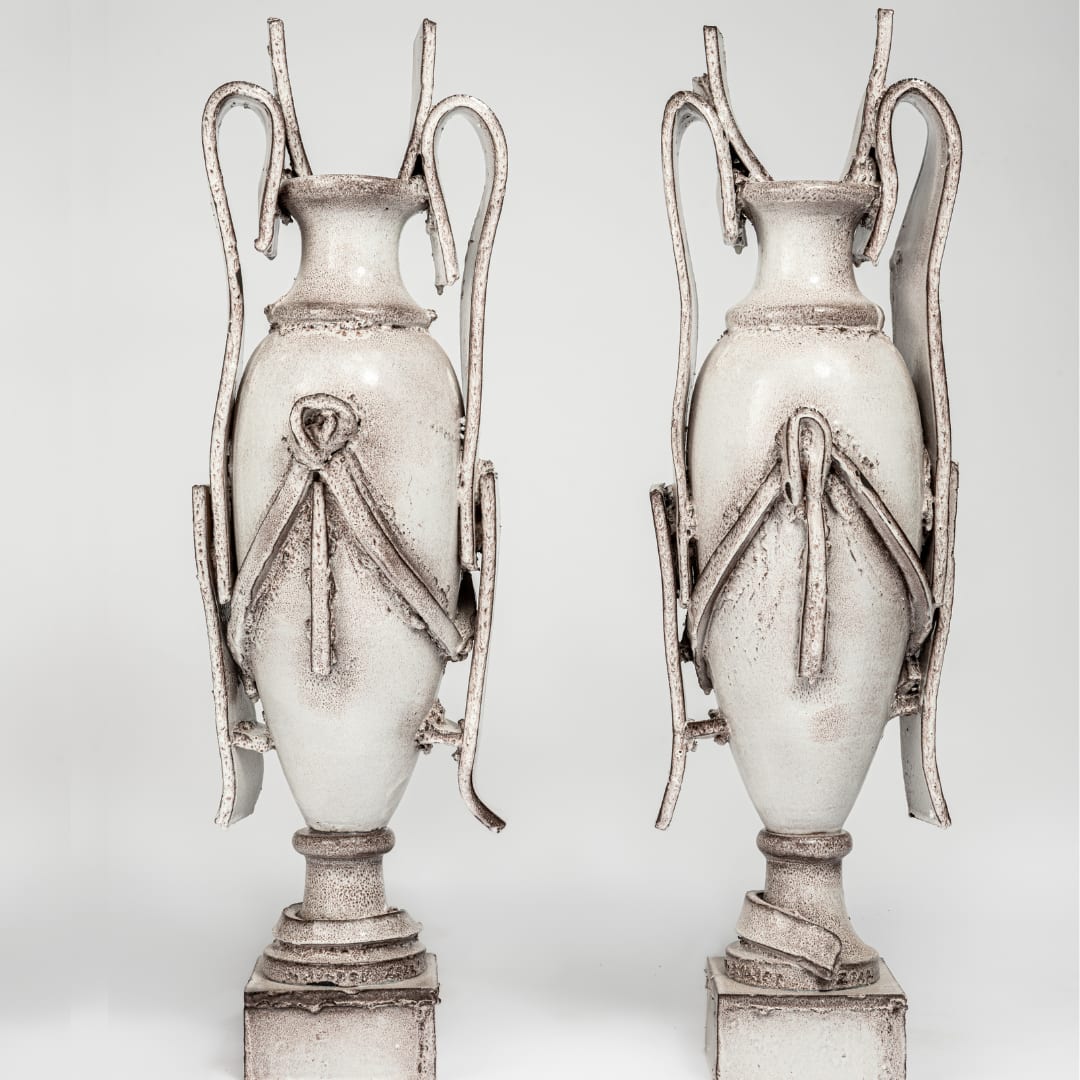 Giuseppe Ducrot, Pair of White Amphorae, 2022