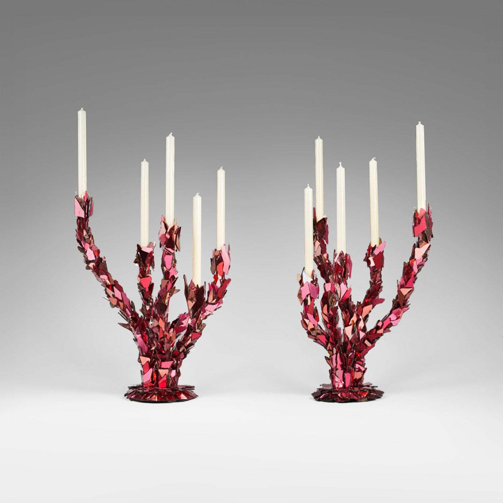 Nathalie Ziegler, Pink Glass Candleholders, 2021