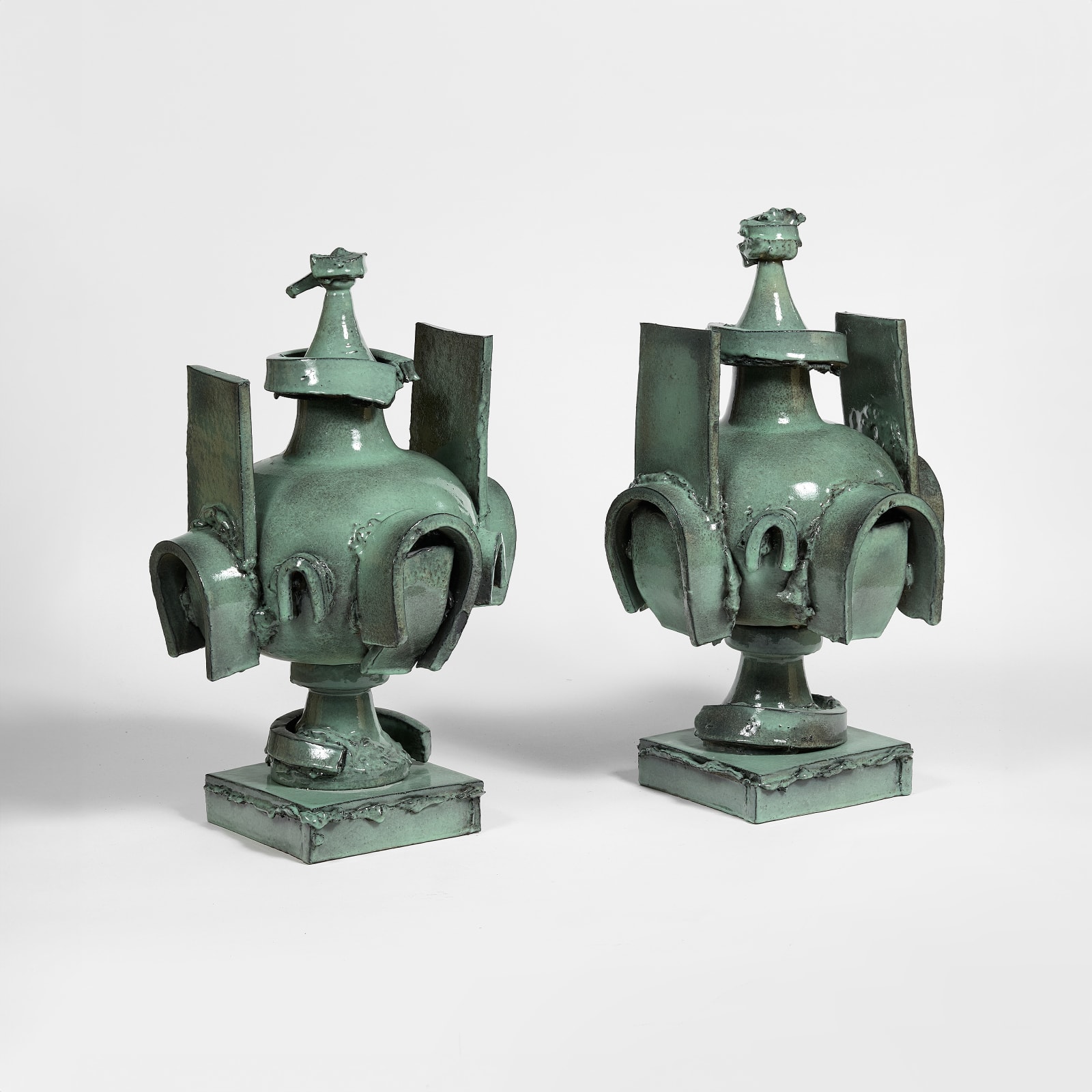 Giuseppe Ducrot, Untitled (Pair of Celadon Amphorae III), 2025