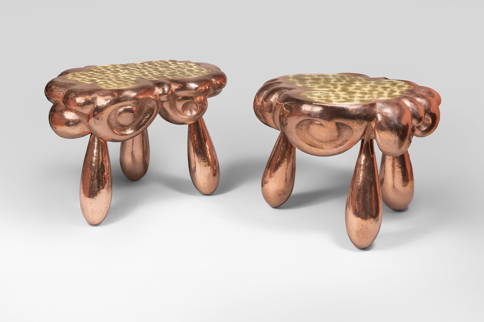 Nathanaël Le Berre, Pair of Clouds on Copper Drops Tables, 2016