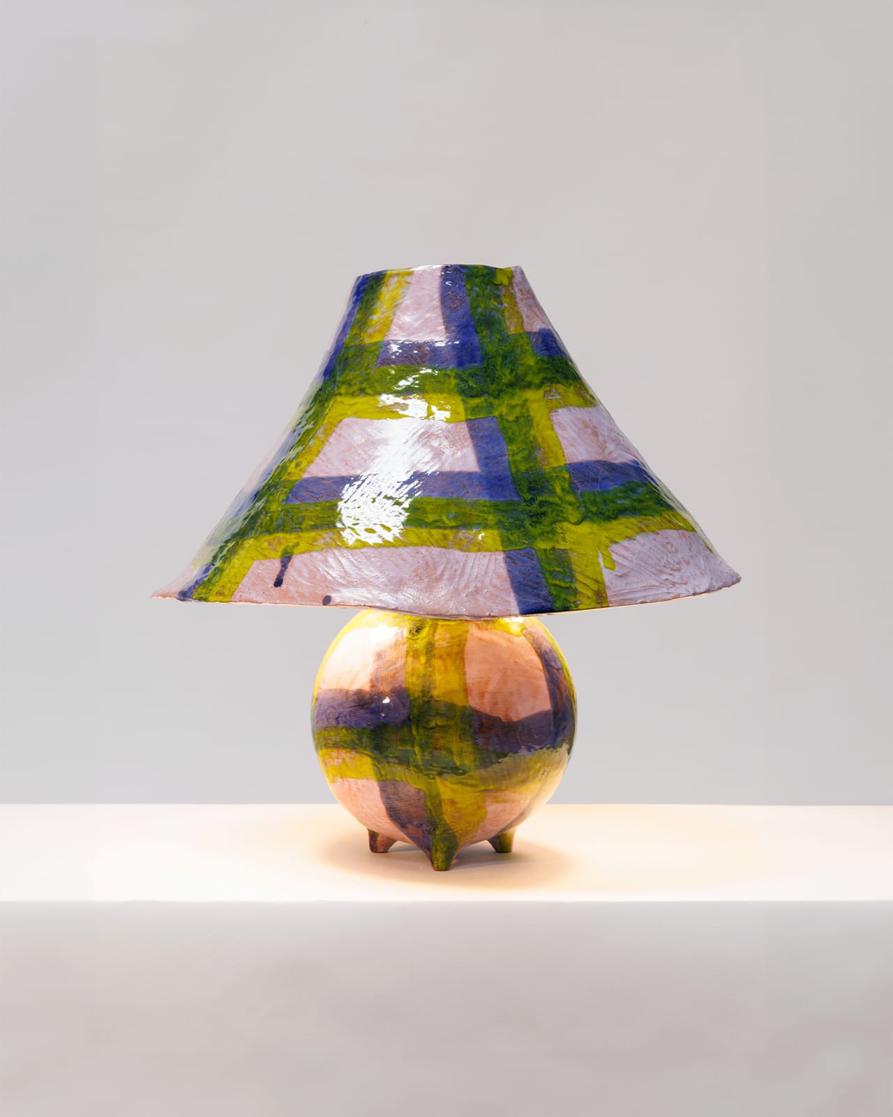 Alice Gavalet, Untitled (Pink Tartan Lamp), 2024