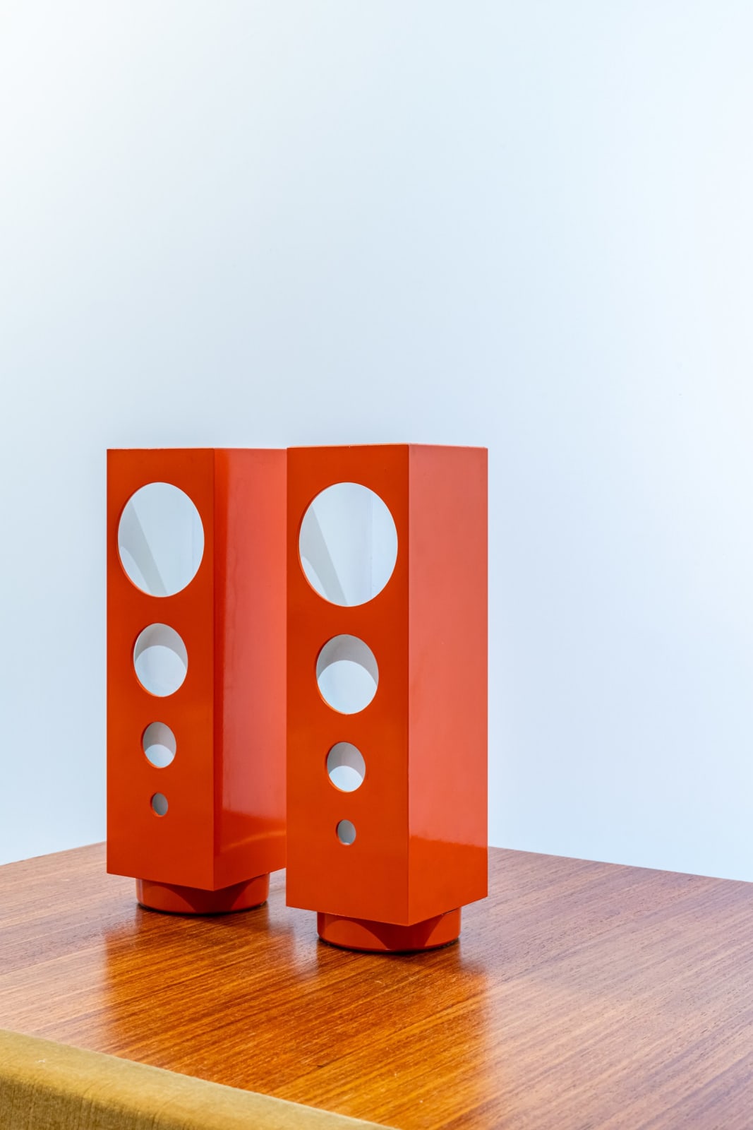 Stilnovo, Pair of Stilnovo Table Lamp (Orange), late 1960s