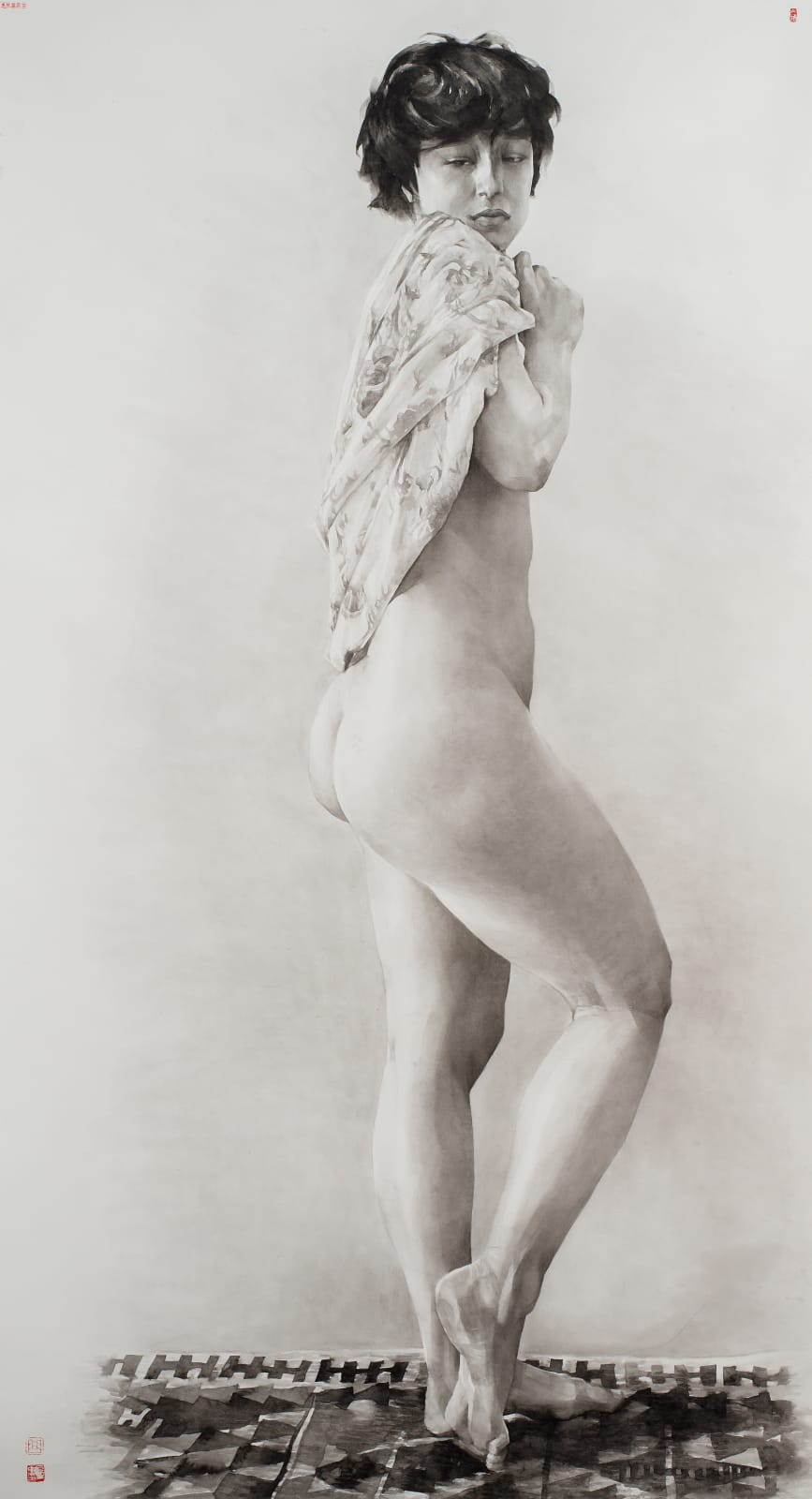 Qu Leilei 曲磊磊, Claire with a Silk Scarf 《披絲巾的克雷爾》, 2016