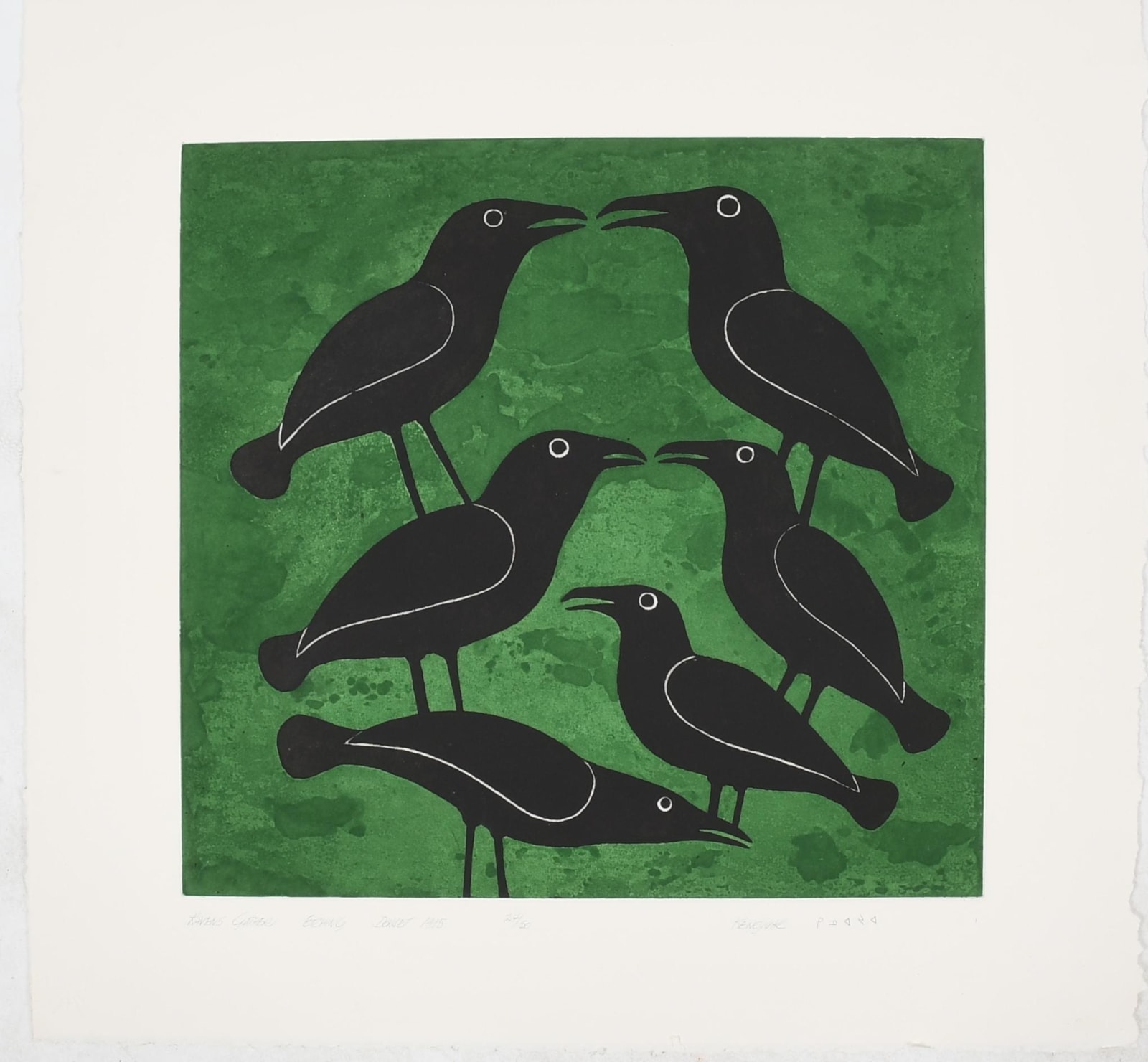 Kenojuak Ashevak, Ravens Gather, 1995
