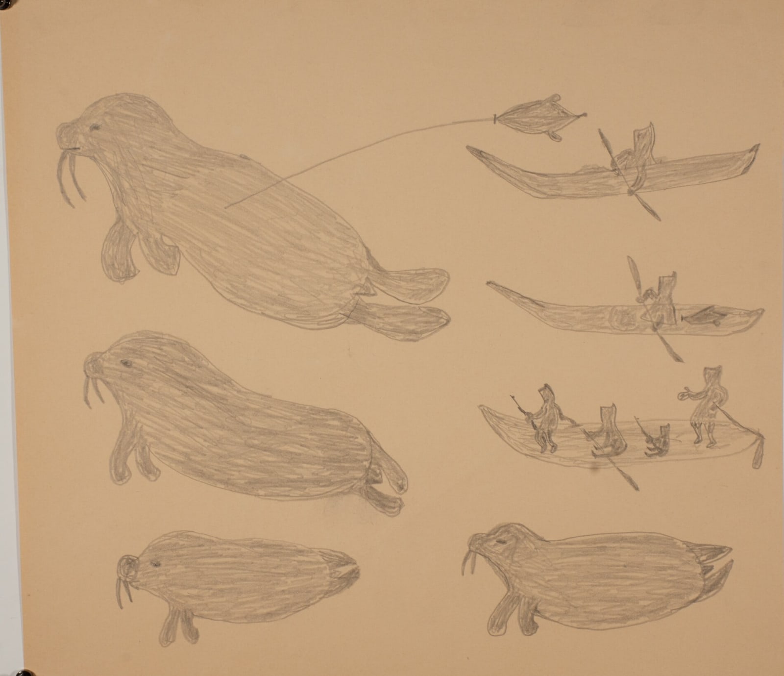 Eleeshushe Parr, Walrus hunt / chasse au morse, ca. 1965